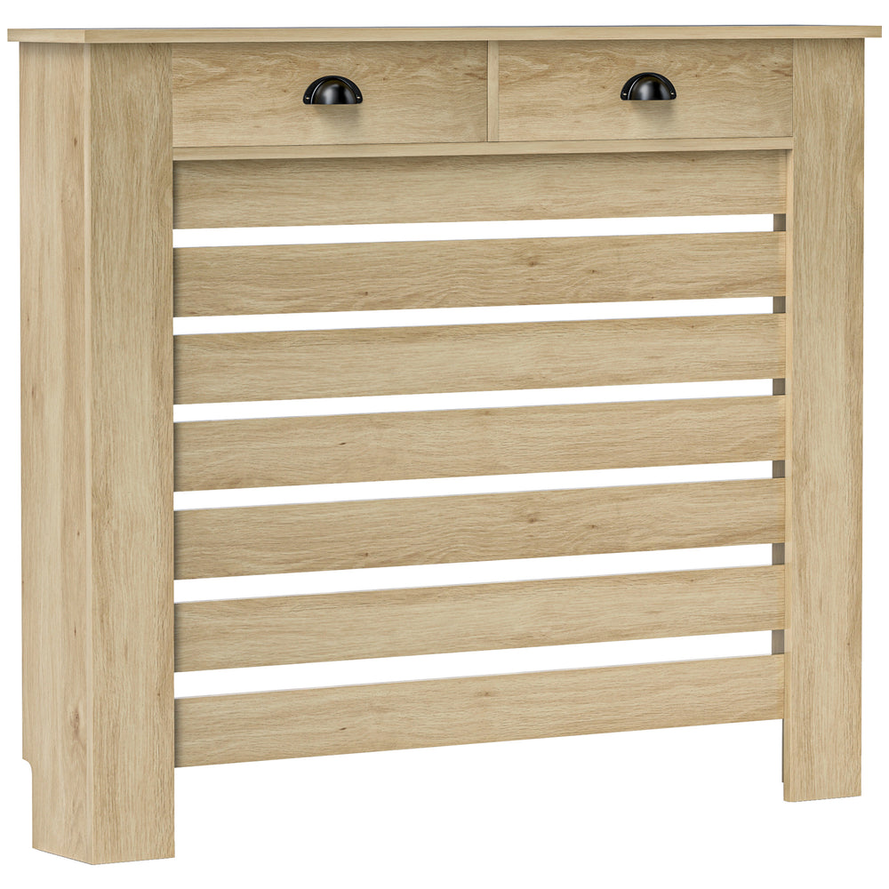 HOMCOM 95.5H x 111Wcm Radiator Cover, with Drawer - Oak