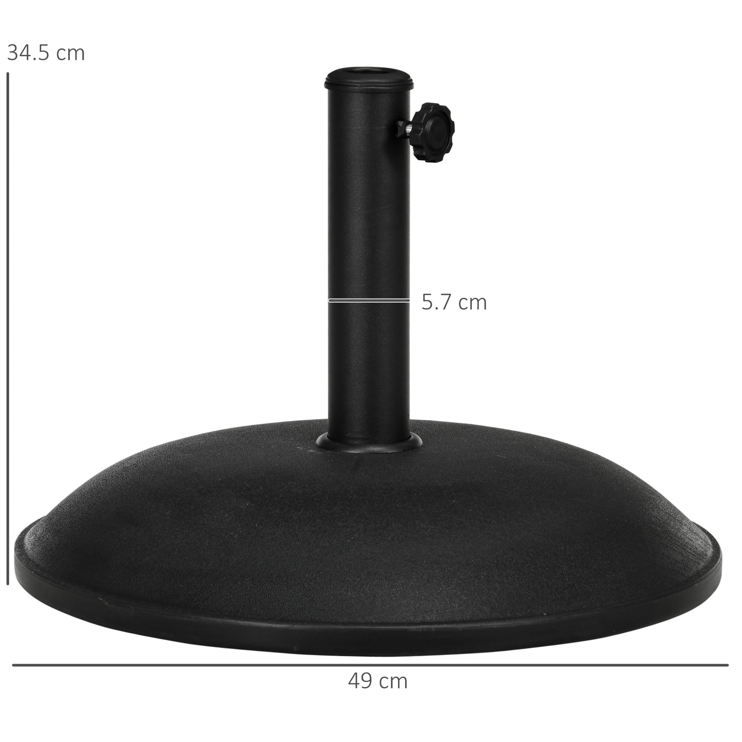 Outsunny Heavy Duty Cement Parasol Base 20kg Round Patio Umbrella Stand Garden Outdoor Shade Holder for Dia. 35mm/38mm/48mm Poles