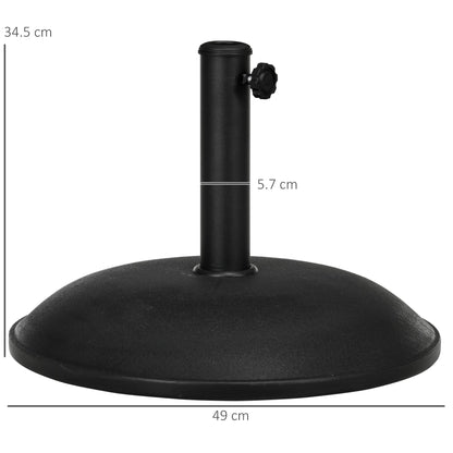 Outsunny Heavy Duty Cement Parasol Base 20kg Round Patio Umbrella Stand Garden Outdoor Shade Holder for Dia. 35mm/38mm/48mm Poles