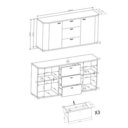 Gent 84 Sideboard Cabinet 167cm