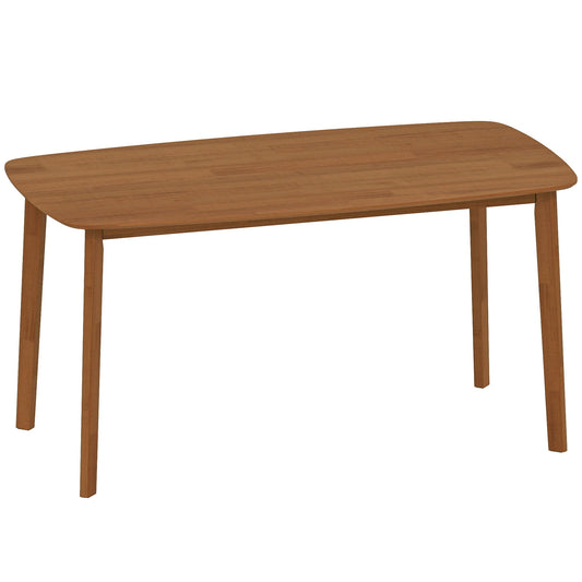 HOMCOM Pine Wood Rectangular Dining Table - Light Brown