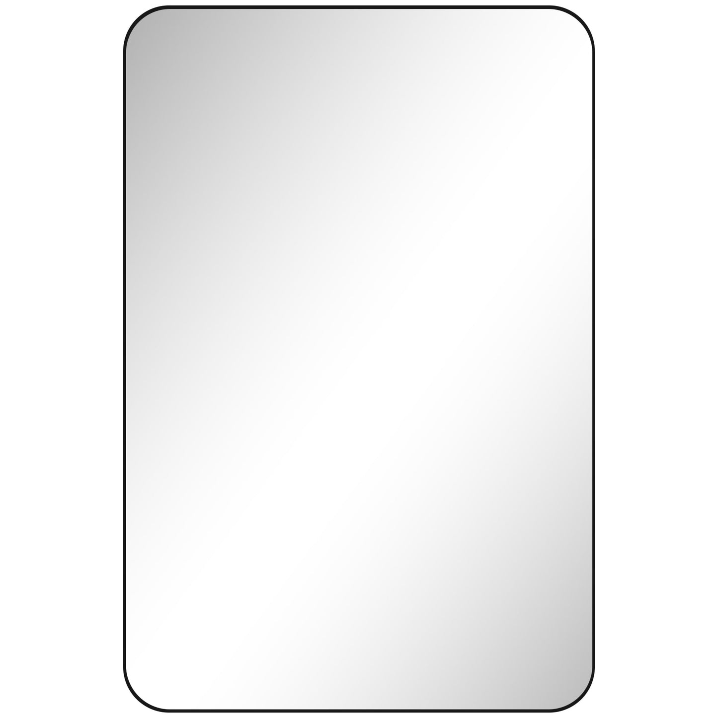 HOMCOM 90 x 60cm Curved Bathroom Mirror - Black