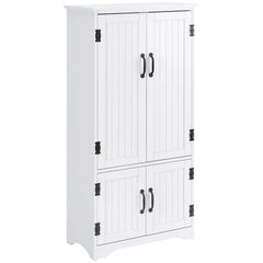 HOMCOM Accent Floor Storage Cabinet Kitchen Cupboard with Adjustable Shelves and 2 Lower Doors, White