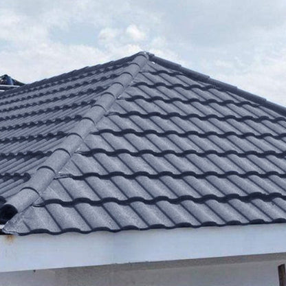 10/20/30pcs Half Round Metal Roofing Ridge Tiles - Black/Grey