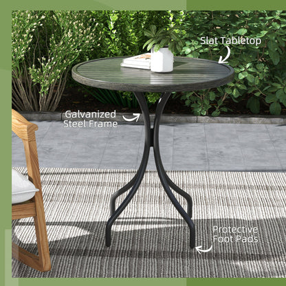 Outsunny a66cm Galvanised Steel Garden Table - Grey