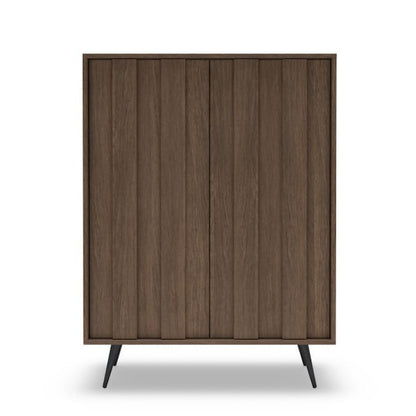 Wooden cabinet with a white background