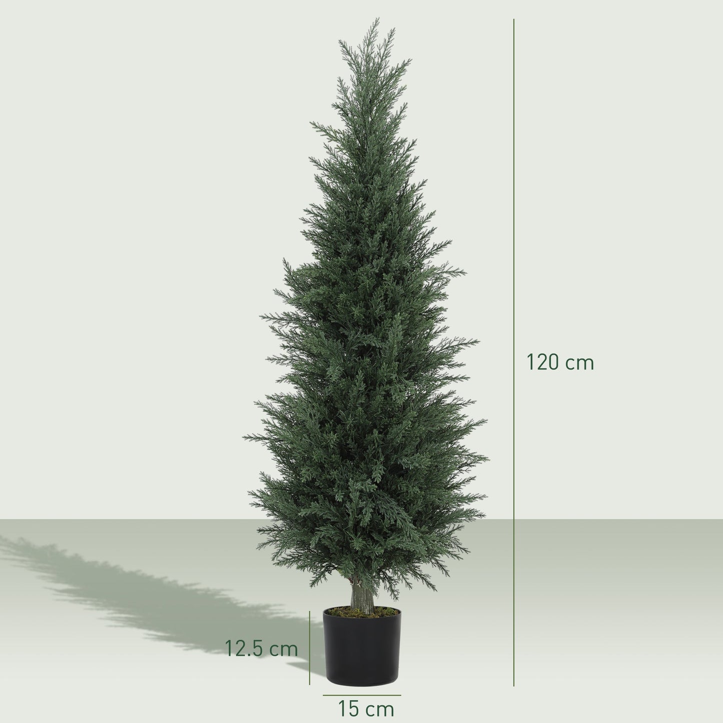 HOMCOM Set of Two Artificial Cypress Trees - Green