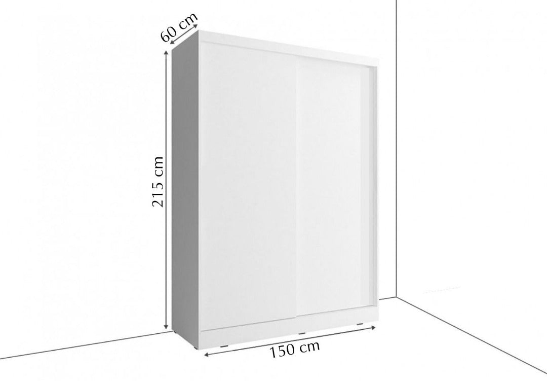 Arti 4 - 2 Sliding Door Wardrobe 150cm