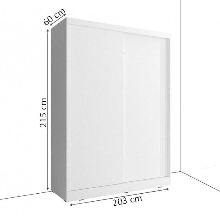 White cabinet with dimensions labeled on a white background
