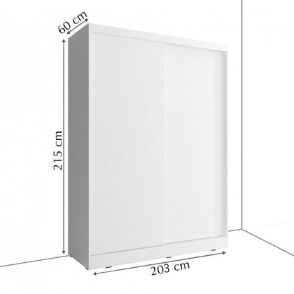 White cabinet with dimensions labeled on a white background