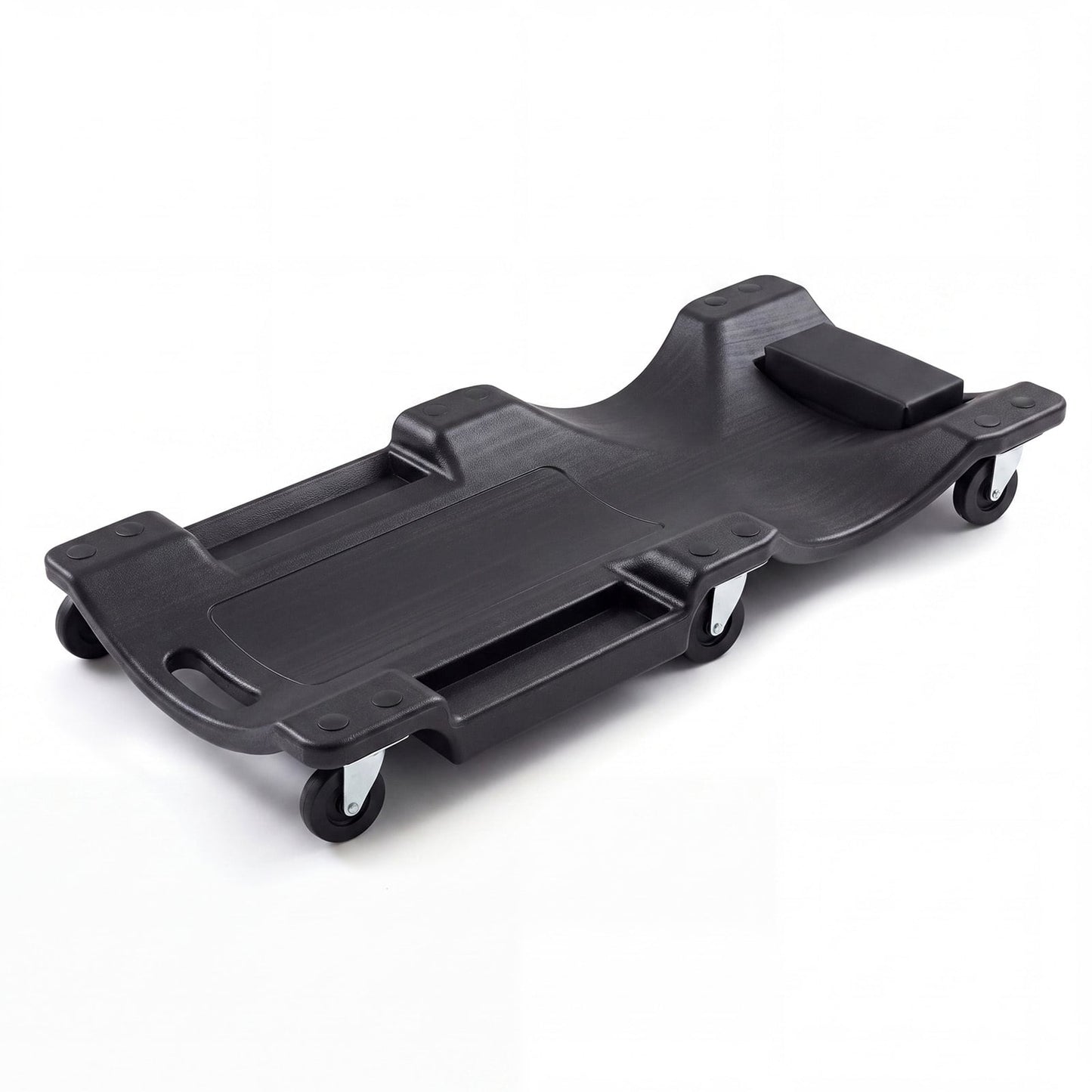 91 CM Low Profile Rolling Garage Creeper with Padded Headrest-Black