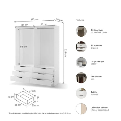 Avera AV-01 Hinged Door Wardrobe 170cm