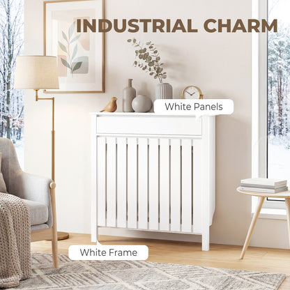 HOMCOM 93 x 88.5cm Rustic-Look Radiator Cover - White