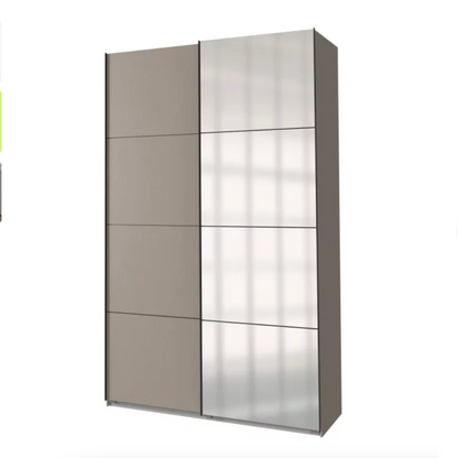 Sliding Wardrobe ANVAST 2 Door Mirrored Wardrobe Grey 135cm