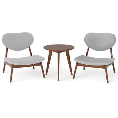 Accent Chairs Set of 2 with Side Table for Bedroom Waiting Room-Grey