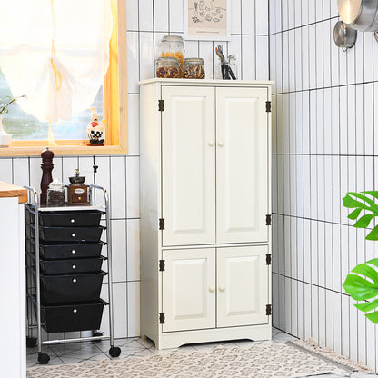 Antique Wooden Storage Cabinet Cupboard Shelf-White