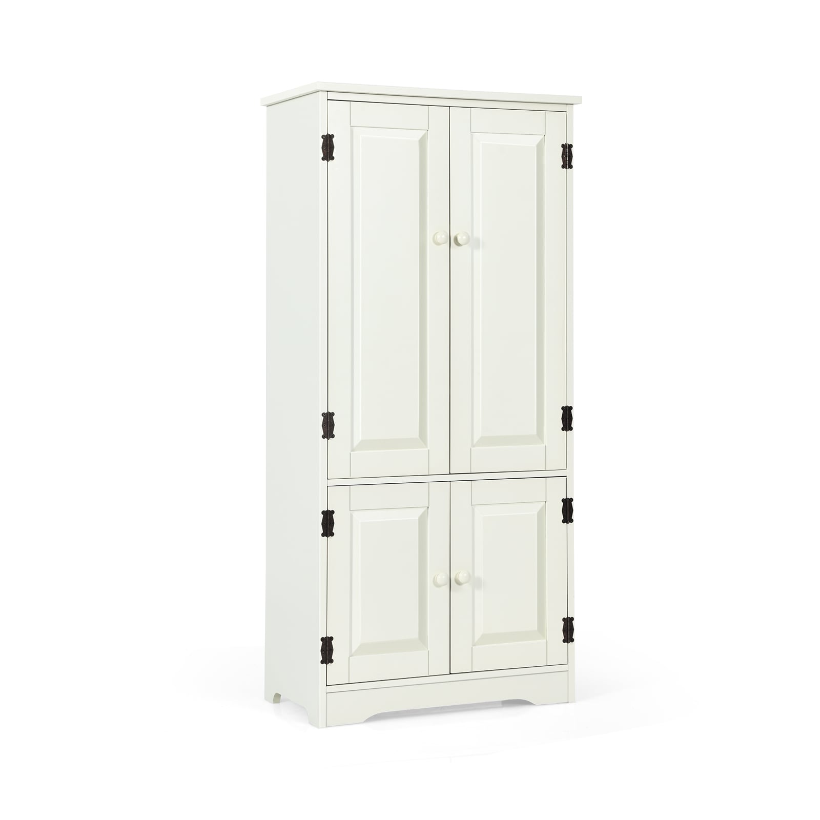 Antique Wooden Storage Cabinet Cupboard Shelf-White