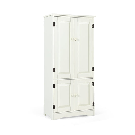 Antique Wooden Storage Cabinet Cupboard Shelf-White