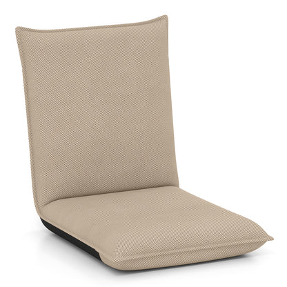 Adjustable Floor Chair with Adjustable Backrest and Sponge Filling-Beige