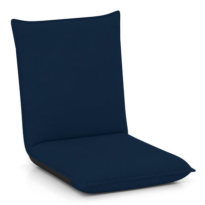 Adjustable Floor Chair with Adjustable Backrest and Sponge Filling-Navy