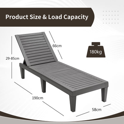 Adjustable Recliner Lounger Beach-Grey