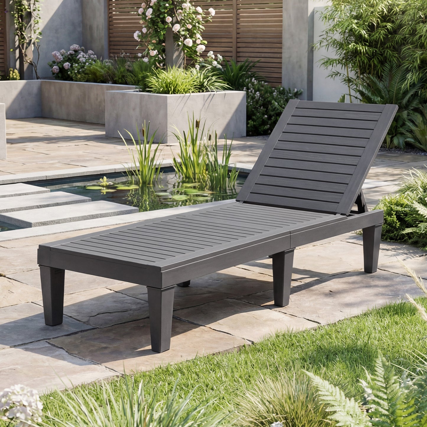 Adjustable Recliner Lounger Beach-Grey