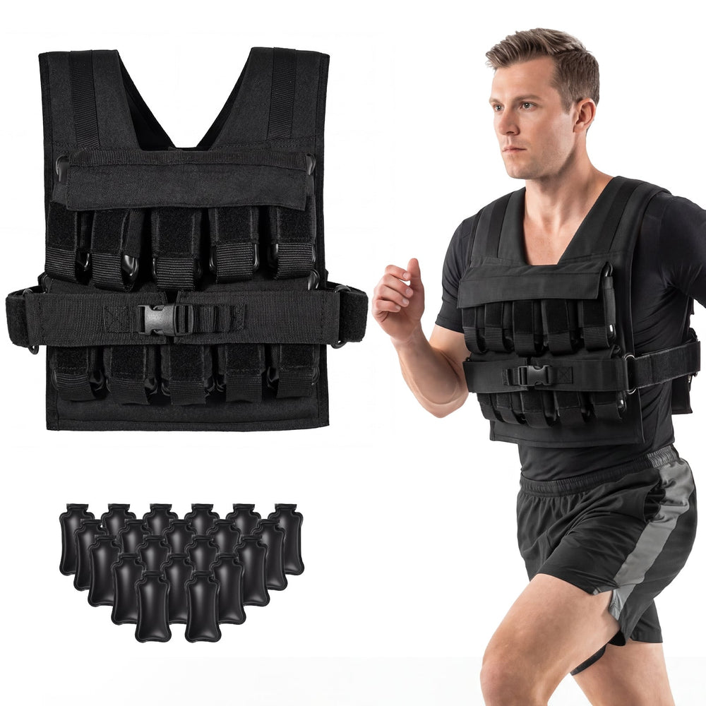 Adjustable Weighted Vest for Men and Women 20 Kg Weight Vest-Black