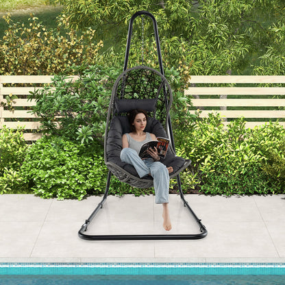 Adjustable Swing Hammock Chair Stand with Heavy-duty Metal Frame