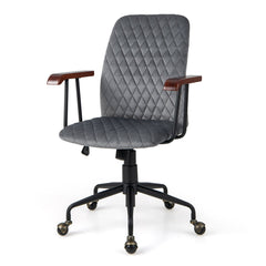 Adjustable Velvet Rocking Leisure Chair with Padded Seat-Grey