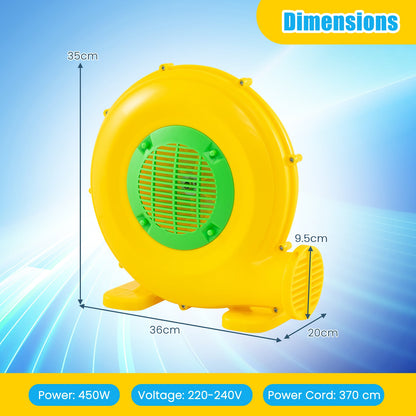 Air Blower 450W Air Pump Fan with Convenient Handle and Ground Stakes