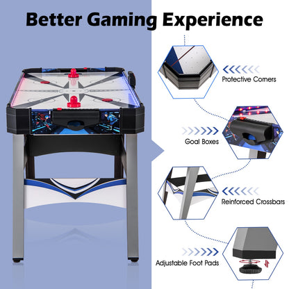 Air Hockey Game Table Powered Hockey Game Table with 2 Pushers and Pucks-White