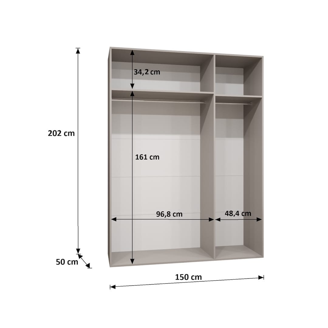 Alicante III Hinged Door Wardrobe 150cm
