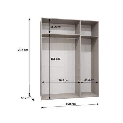 Bari II Hinged Door Wardrobe 150cm