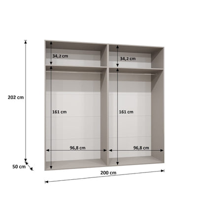 Bari I Hinged Door Wardrobe 200cm