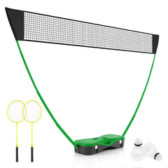 All-In-One Portable Badminton Net Set with Storage Base-Green