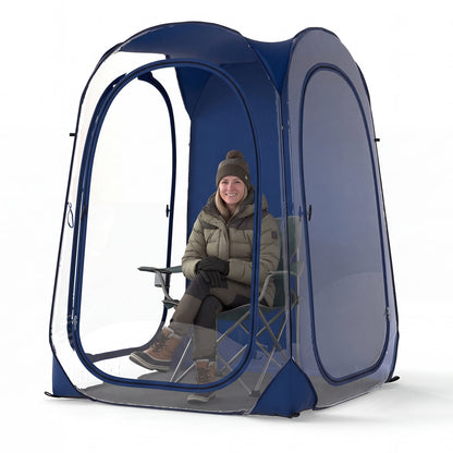 All-Weather Clear PVC Bubble Tent with Sealed Floor-Blue