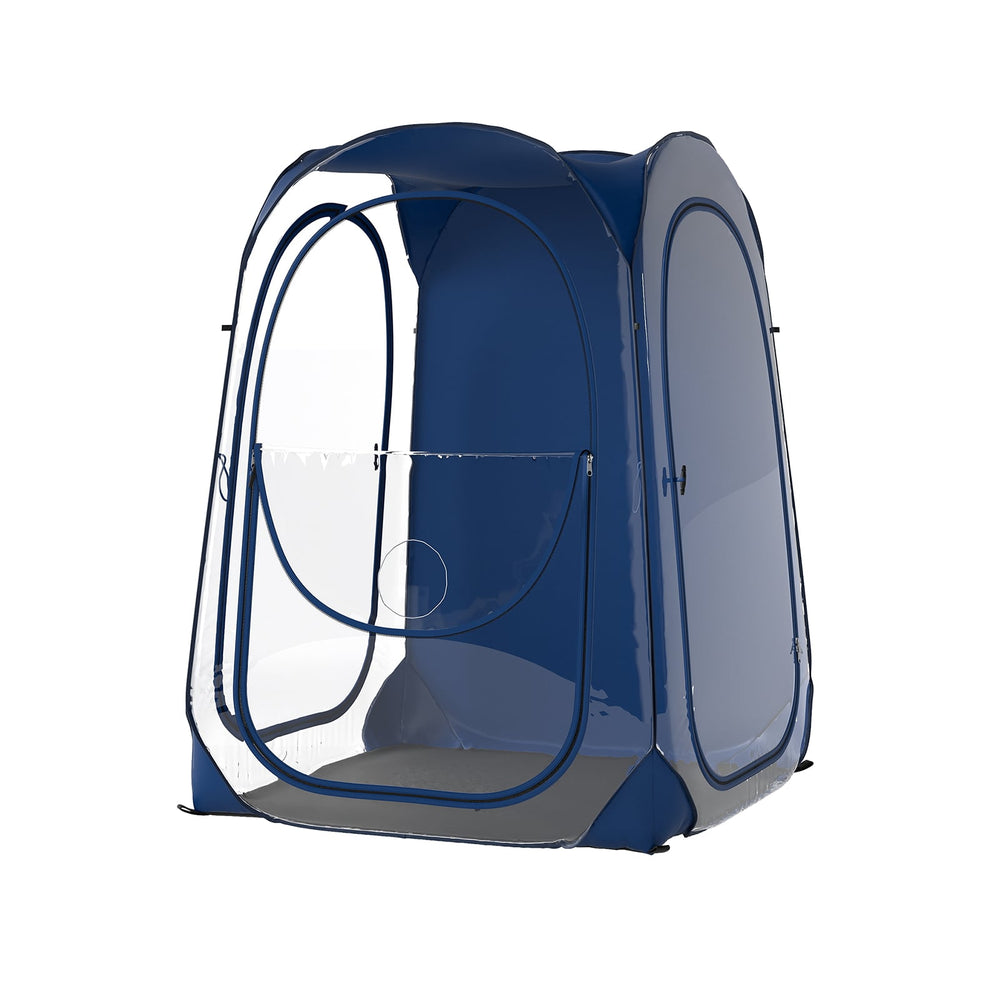 All-Weather Clear PVC Bubble Tent with Sealed Floor-Blue