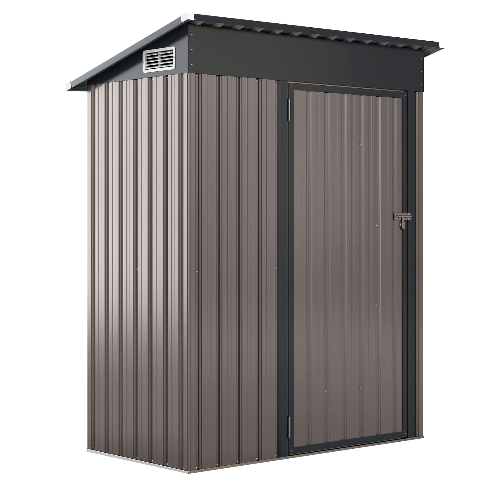 All-Weather Storage Shed with Top Sloping Design-Grey – Furniture Gold