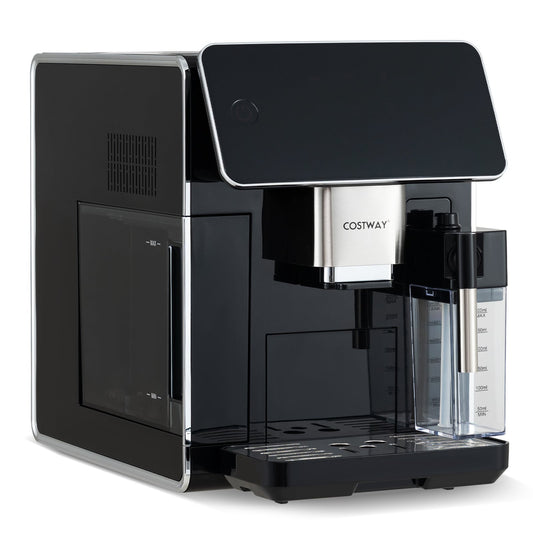 All-in-One Grind and Brew Coffee Maker with Milk Frother and Auto Self-Cleaning