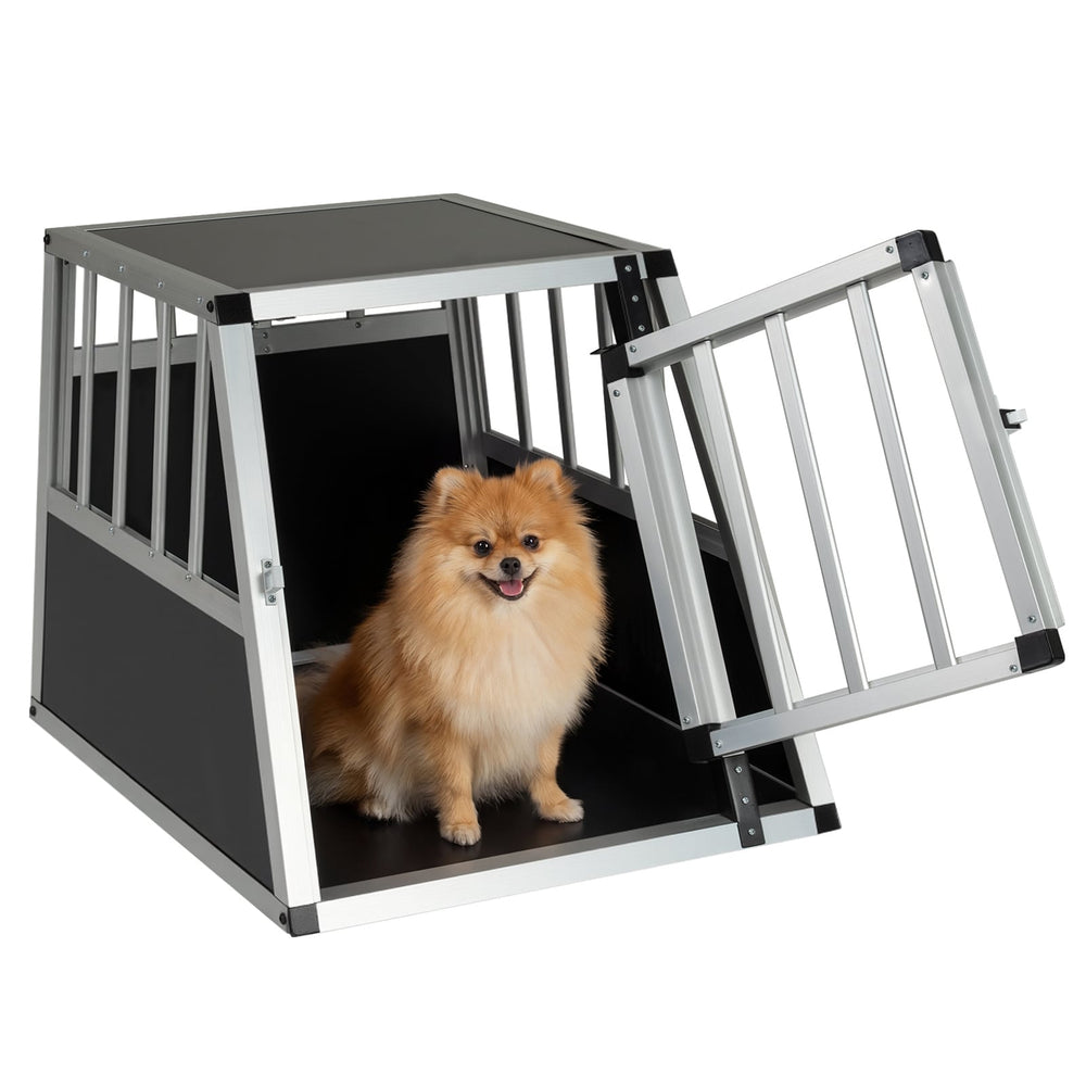 Aluminum Dog Transport Box with Lockable Door Divider for Small Puppy