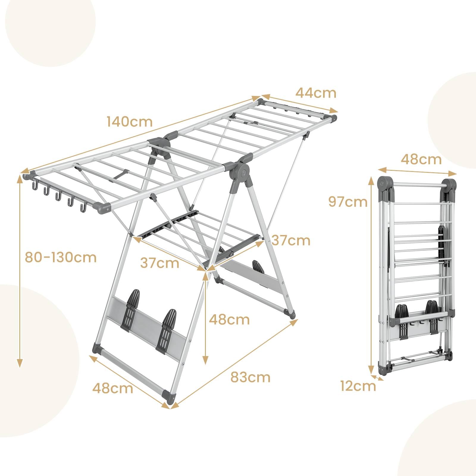 2-Layer Aluminum Folding Clothes Drying Rack