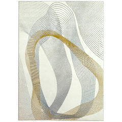 HOMCOM Modern Area Rug, Machine Washable Rug, Allergy-Friendly Floor Carpet for Living Room, Bedroom, Dining Room, Home Office, 230 x 160 cm, Cream White