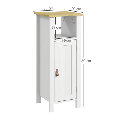 kleankin Slim Bathroom Storage Cabinet - White