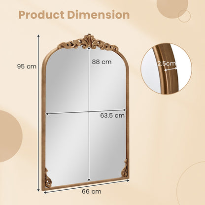 Antiqued Gold Wall Mirror with Baroque Ornate Frame L Size Gold