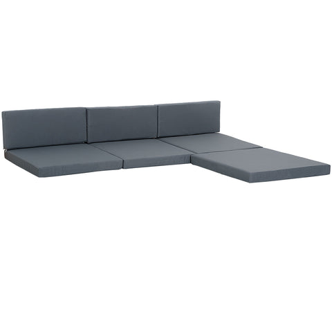 Outsunny Outdoor Cushion Pad Set for Rattan Furniture, 7 Piece Garden Furniture Cushions ONLY, Grey