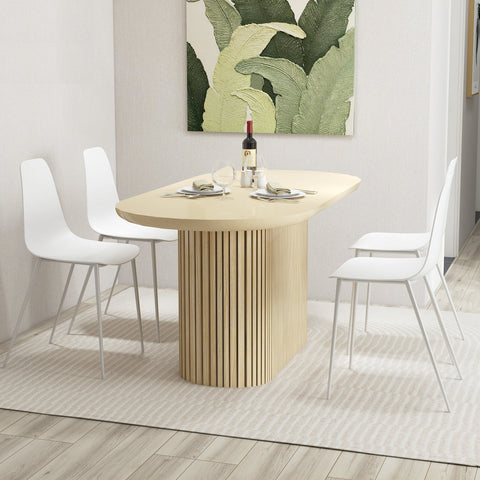 Armless Dining Chair Set of 4 Metal Leg Leisure Chair-White