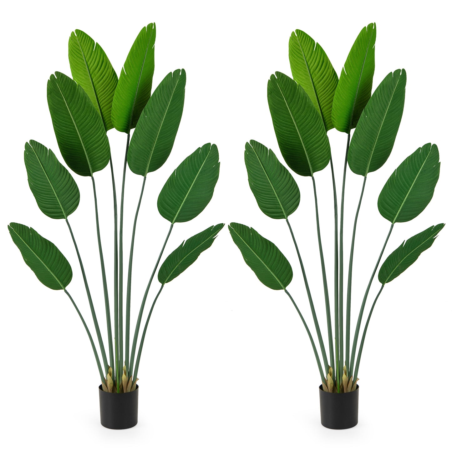 1.9 M Artificial Banana Leaf Tree with 8 Fabric Banana Leaves and Stable Cement-filled Pot
