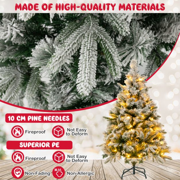 Artificial Christmas Tree with LED Lights, 8 Lighting Modes and Foldable Metal Stand-4.5 ft