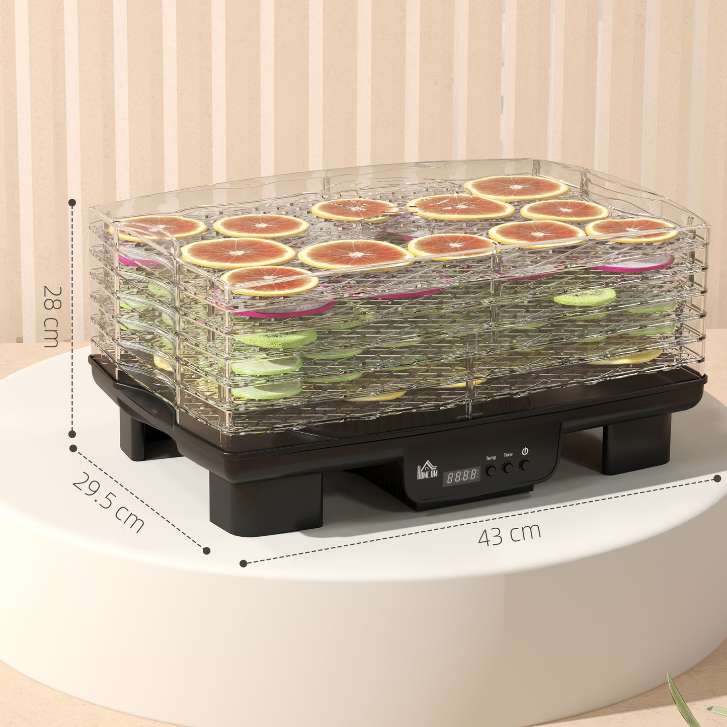 HOMCOM 40-70â Six-Tray Food Dehydrator - Black