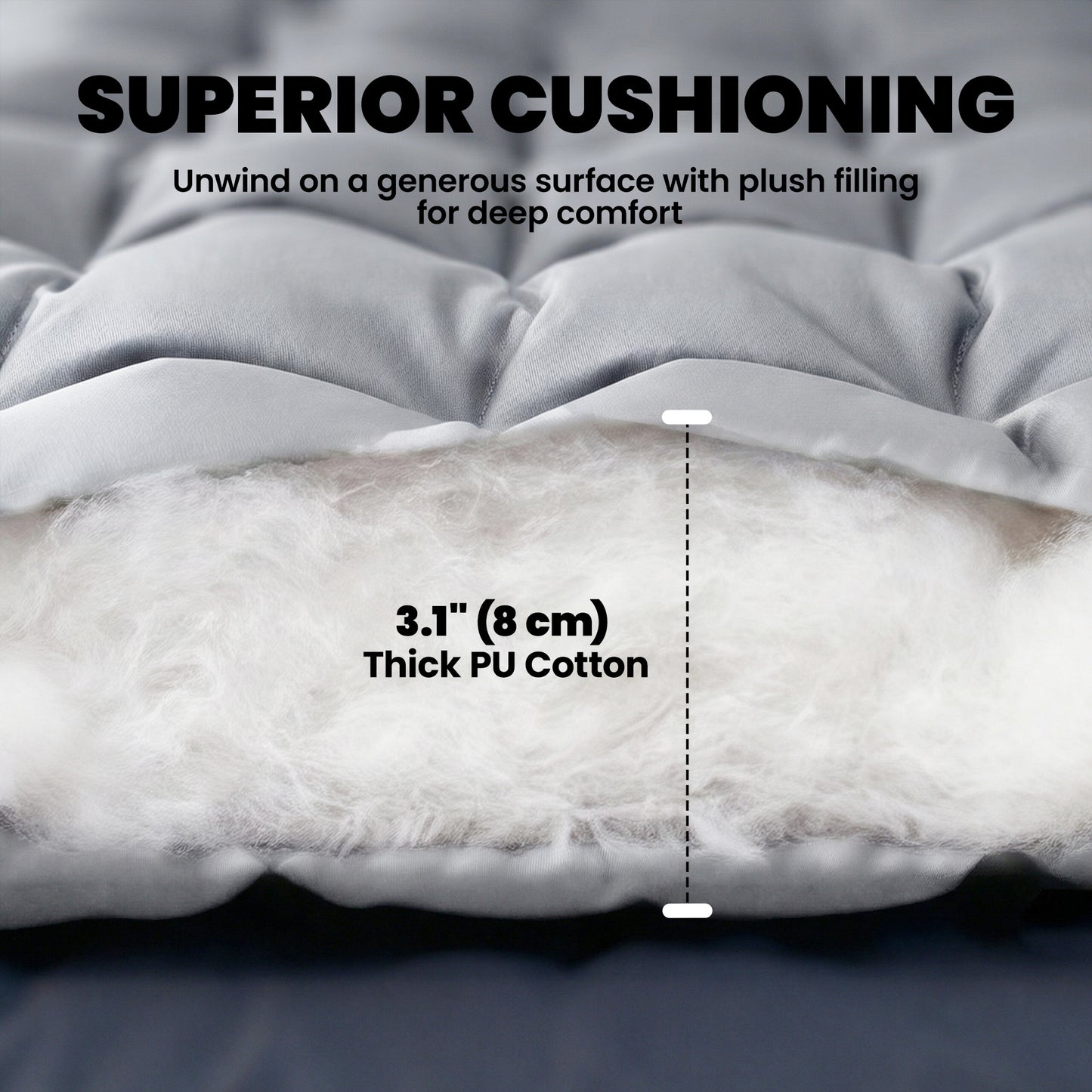 Outsunny Sleeping Mat, Foldable Camping Mattress Pad with Elastic Straps, Light Grey